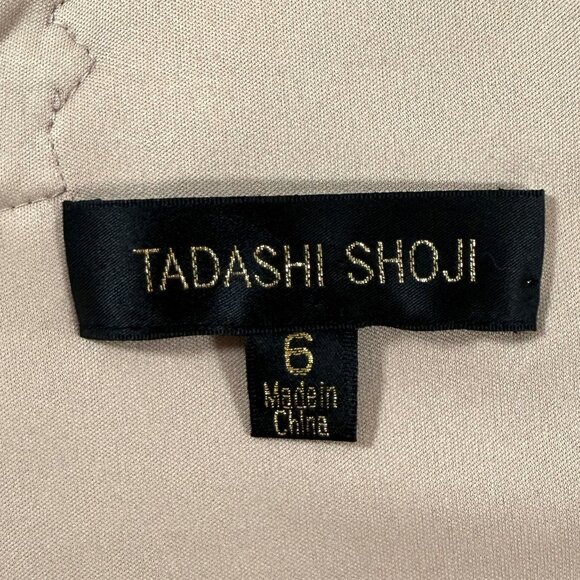 Tadashi Shoji Size 6 Nude Rose Sequin Lace Sheath Dress • Cocktail Formal Glam - Picture 9 of 15